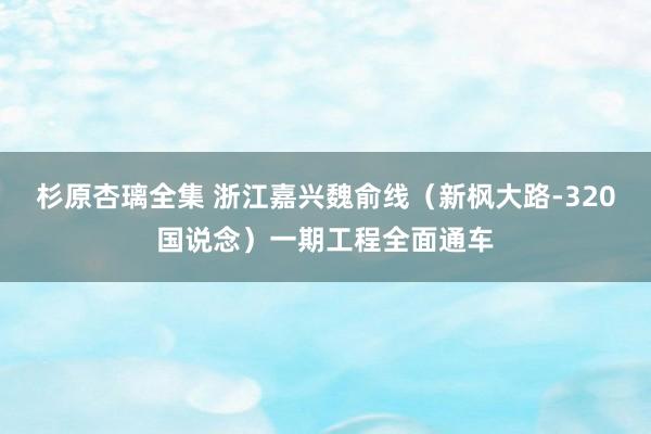 杉原杏璃全集 浙江嘉兴魏俞线（新枫大路-320国说念）一期工程全面通车