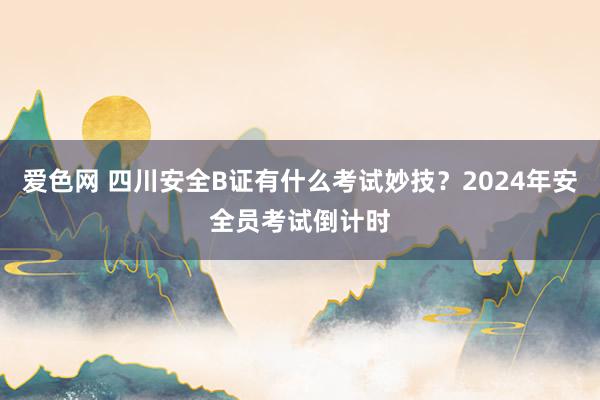 爱色网 四川安全B证有什么考试妙技？2024年安全员考试倒计时