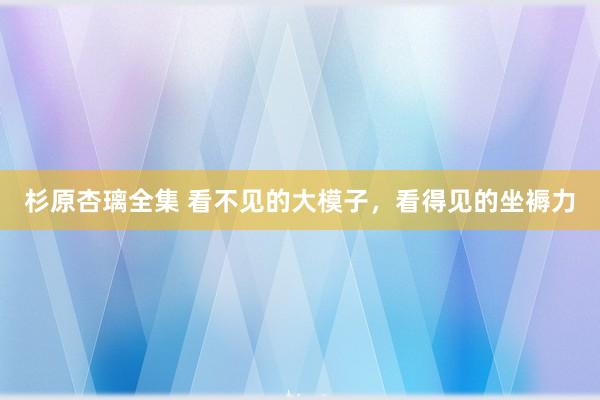 杉原杏璃全集 看不见的大模子，看得见的坐褥力