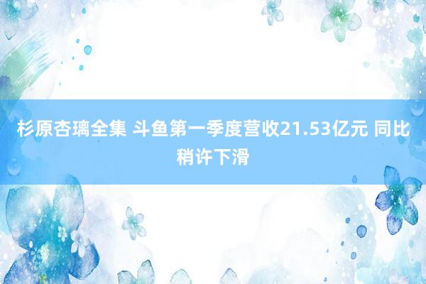 杉原杏璃全集 斗鱼第一季度营收21.53亿元 同比稍许下滑