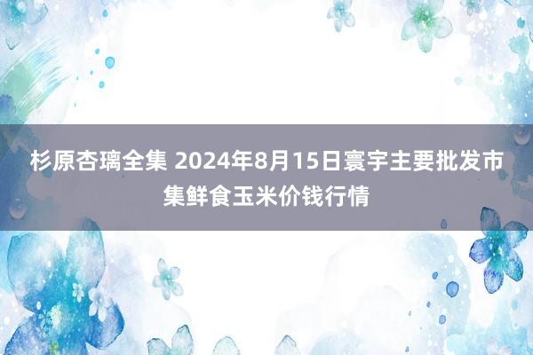 杉原杏璃全集 2024年8月15日寰宇主要批发市集鲜食玉米价钱行情