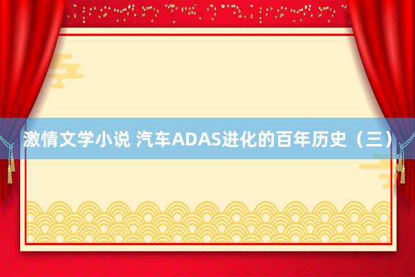 激情文学小说 汽车ADAS进化的百年历史（三）